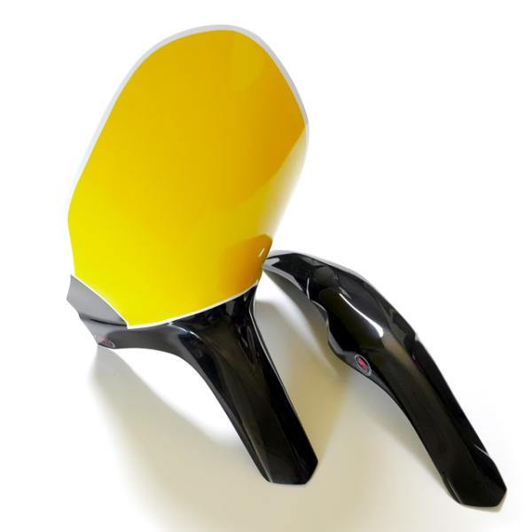 GPM GP3 front number plate Longtrack black/yellow with mudguard